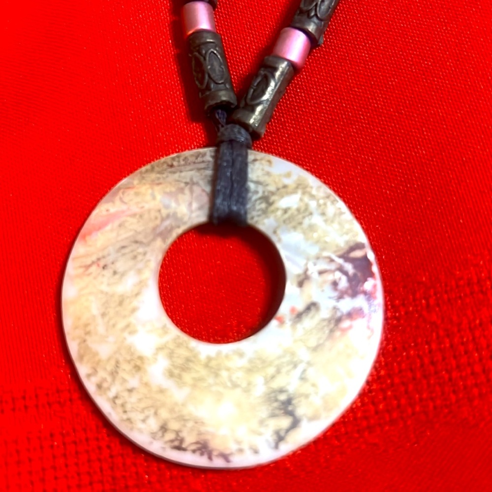 LEATHER &SEASHELL & SILVER Neckless From Mediterranean 🏖️☀️🏖️ - Picture 2 of 4